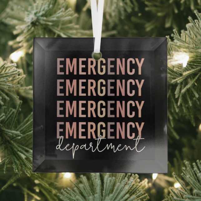 Emergency Department ER Staff | ER Nurse | ER Tech Glass Ornament (Insitu)