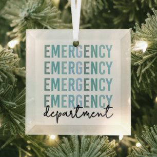 Emergency Department ER Staff   ER Nurse   ER Tech Glass Ornament