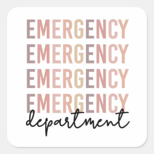 Emergency Department ER Staff ER Nurse ER Tech Square Sticker