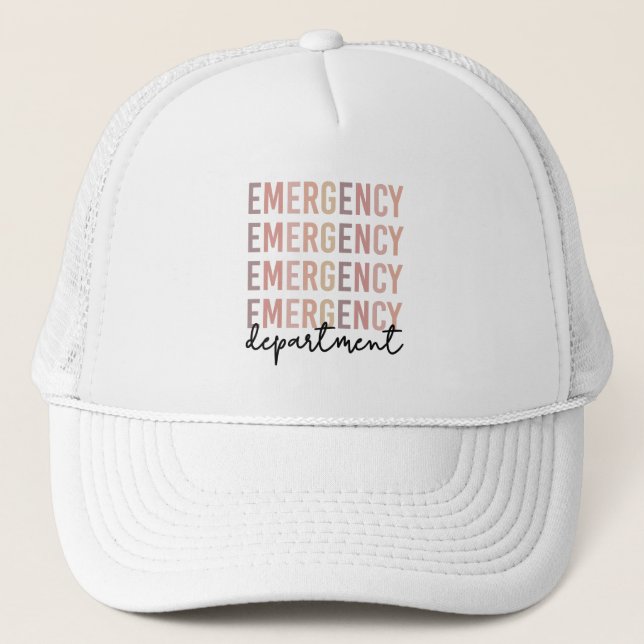 Emergency Department ER Staff | ER Nurse | ER Tech Trucker Hat (Front)