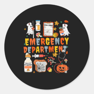 Emergency Department Funny Er Nurse Halloween Soky Classic Round Sticker