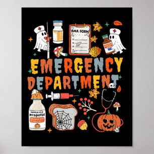 Emergency Department Funny Er Nurse Halloween Spoo Poster