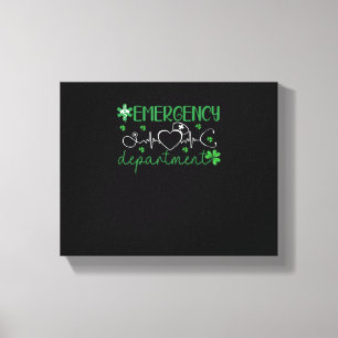 Emergency Department Funny ER Nurse Irish St Patri Canvas Print
