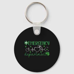 Emergency Department Funny Er Nurse Irish St Patri Keychain