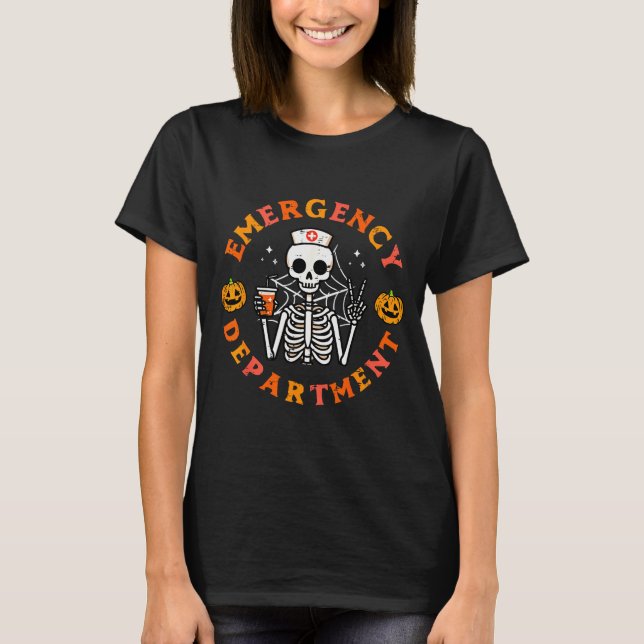 Emergency Department Funny Halloween Er Nurse Wome T-Shirt (Front)