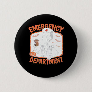 Emergency Department Funny Halloween Nurse Essenti 2 Inch Round Button