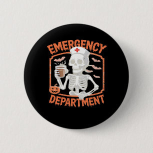 Emergency Department Funny Halloween Nurse Essenti 2 Inch Round Button