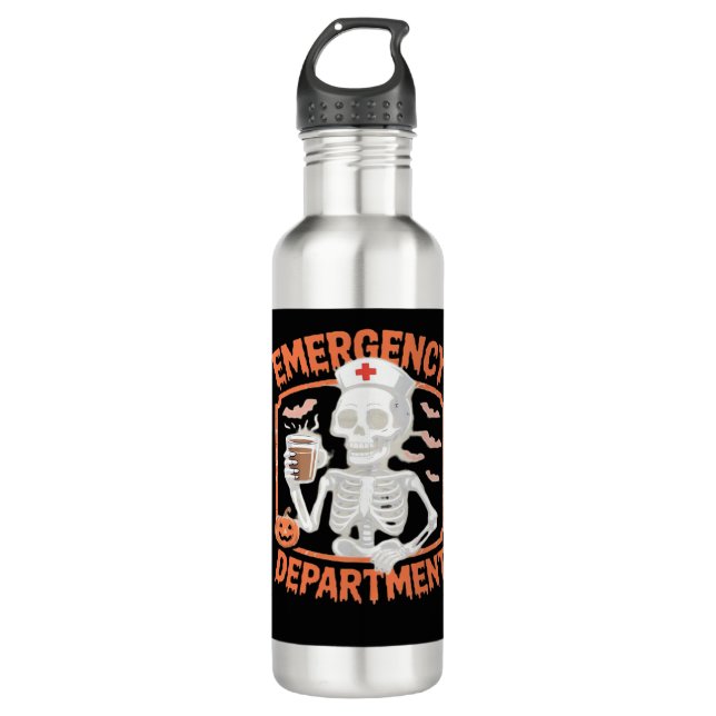 Emergency Department Funny Halloween Nurse Essenti 710 Ml Water Bottle (Front)