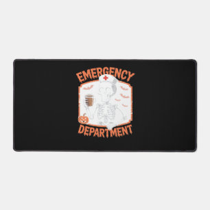Emergency Department Funny Halloween Nurse Essenti Desk Mat