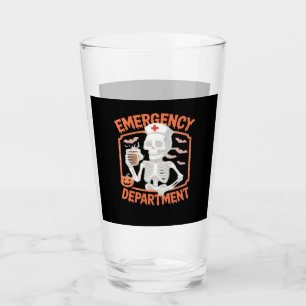 Emergency Department Funny Halloween Nurse Essenti Glass