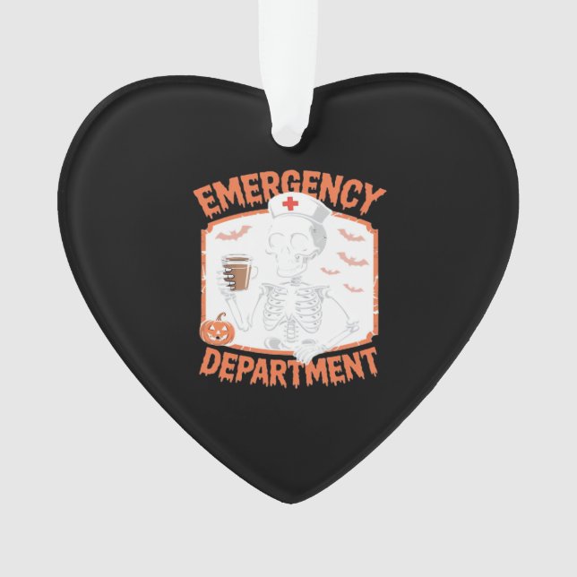 Emergency Department Funny Halloween Nurse Essenti Ornament (Front)