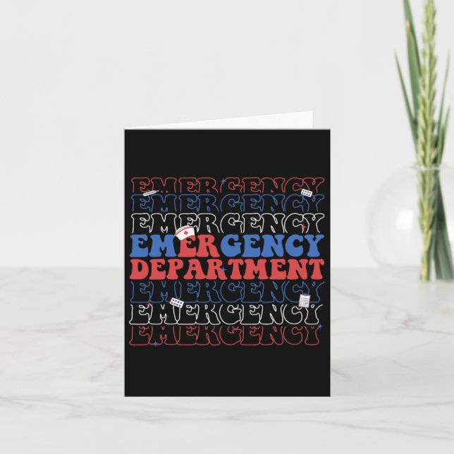 Emergency Department Funny Nurse 4th Of July Day U Card (Front)