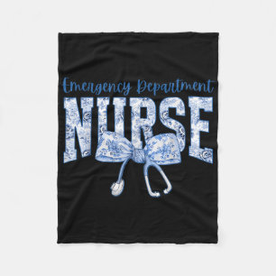 Emergency Department Nurse Coquette Bow Er Emergen Fleece Blanket