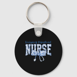 Emergency Department Nurse Coquette Bow Er Emergen Keychain