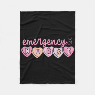 Emergency Department Nurse Hearts Er Rn Ed Valenti Fleece Blanket