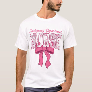 Emergency Department Nurse Pink Ribbon Shirt Desig