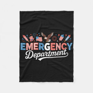 Emergency Department Skeleton 4th Of July Usa Er E Fleece Blanket