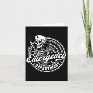 Emergency Department Skeleton Er Nurse Halloween 2 Card