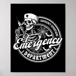 Emergency Department Skeleton Er Nurse Halloween 2 Poster