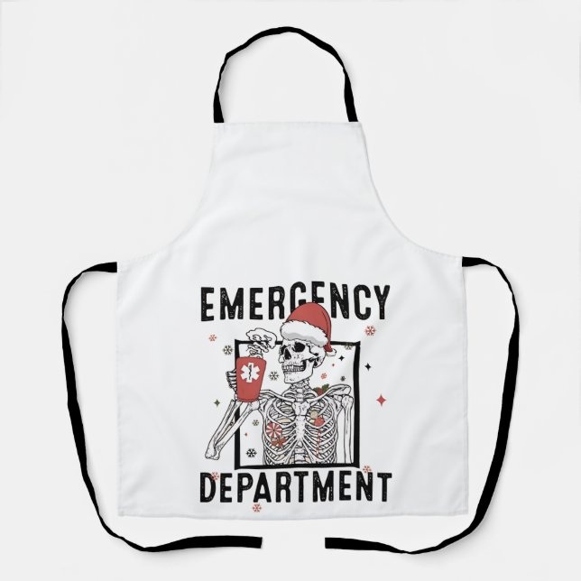 Emergency Department Skeleton Nursing Coffee Lover Apron (Front)