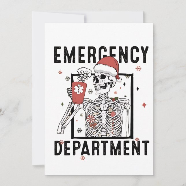 Emergency Department Skeleton Nursing Coffee Lover Invitation (Front)