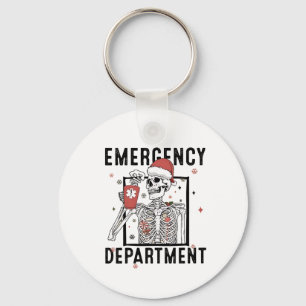 Emergency Department Skeleton Nursing Coffee Lover Keychain
