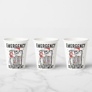 Emergency Department Skeleton Nursing Coffee Lover Paper Cups