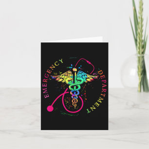 Emergency Department Tie Dye Ed Er Nurse Nursing Card