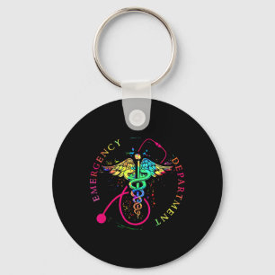 Emergency Department Tie Dye Ed Er Nurse Nursing Keychain