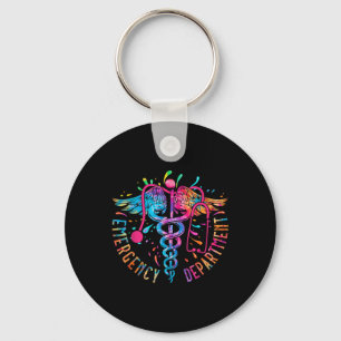 Emergency Department Tie Dye Ed Er Nurse Nursing S Keychain