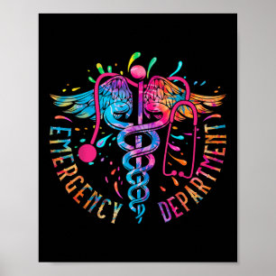 Emergency Department Tie Dye Ed Er Nurse Nursing S Poster