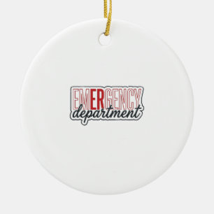 Emergency Department Typography Shirt Design_1 Ceramic Ornament