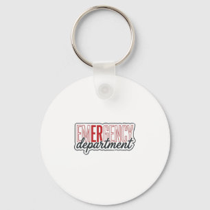 Emergency Department Typography Shirt Design_1 Keychain