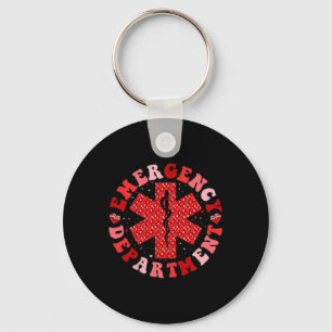 Emergency Department Valentine Er Nurse Valentines Keychain