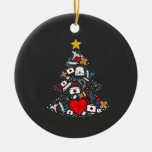 Emergency Department Xmas Tree Nurse Ceramic Ornament