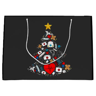 Emergency Department Xmas Tree Nurse Large Gift Bag