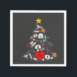 Emergency Department Xmas Tree Nurse Napkin<br><div class="desc">quilted Christmas tree,  holiday quilter,  patchwork Xmas,  sewing meme 2025,  festive stitching,  fabric art tree,  quilting lover gift,  crafty holiday</div>