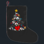 Emergency Department Xmas Tree Nurse Small Christmas Stocking<br><div class="desc">quilted Christmas tree, holiday quilter, patchwork Xmas, sewing meme 2025, festive stitching, fabric art tree, quilting lover gift, crafty holiday</div>