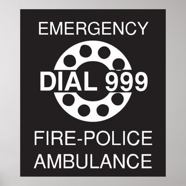 Emergency Dial 999 Poster (Front)