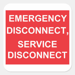 Emergency Disconnect, Service Disconnect Stickers
