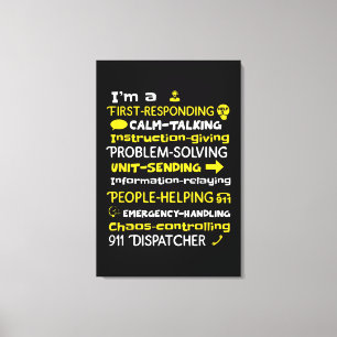 Emergency Dispatcher - Thin Yellow Line Dispatcher Canvas Print