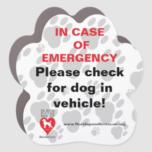 Emergency Dog Car Magnet 