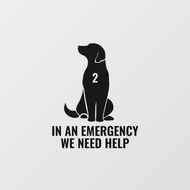 Emergency Dog Decal, We Need Help Pet Decal  (Sheet)