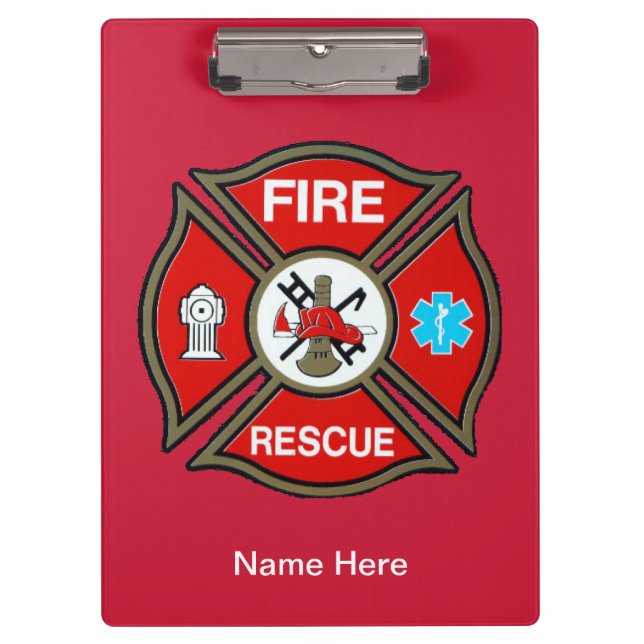 Emergency EMT Fire Rescue Acrylic Clipboard (Front)