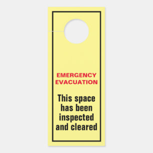 Emergency Evacuation Fire Drill Floor Suite Warden Door Hanger