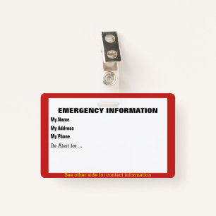 Emergency Information Card Badge