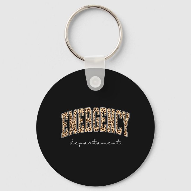 Emergency Leopard Er Rn Nurse Department Keychain (Front)