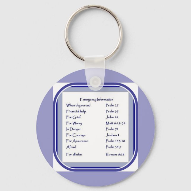 Emergency List of Scripture, Inspiration Keychain (Front)