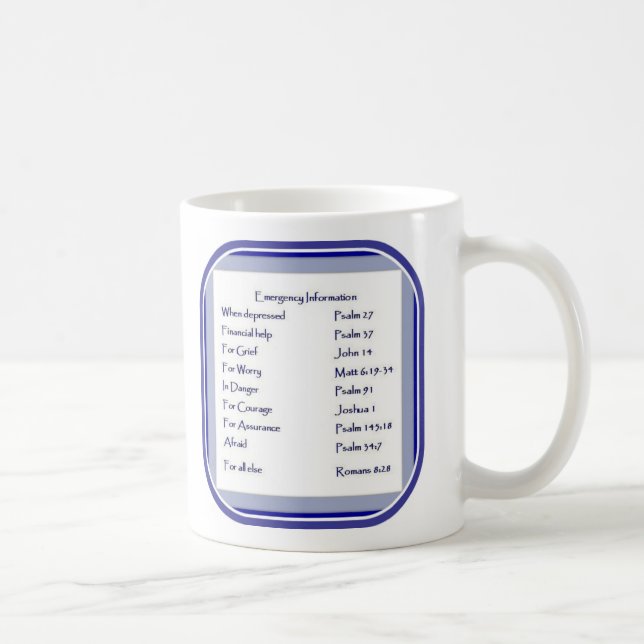 Emergency List of Scriptures, Inspirational Coffee Mug (Right)