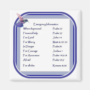 Emergency List of Scriptures, Motivational Magnet